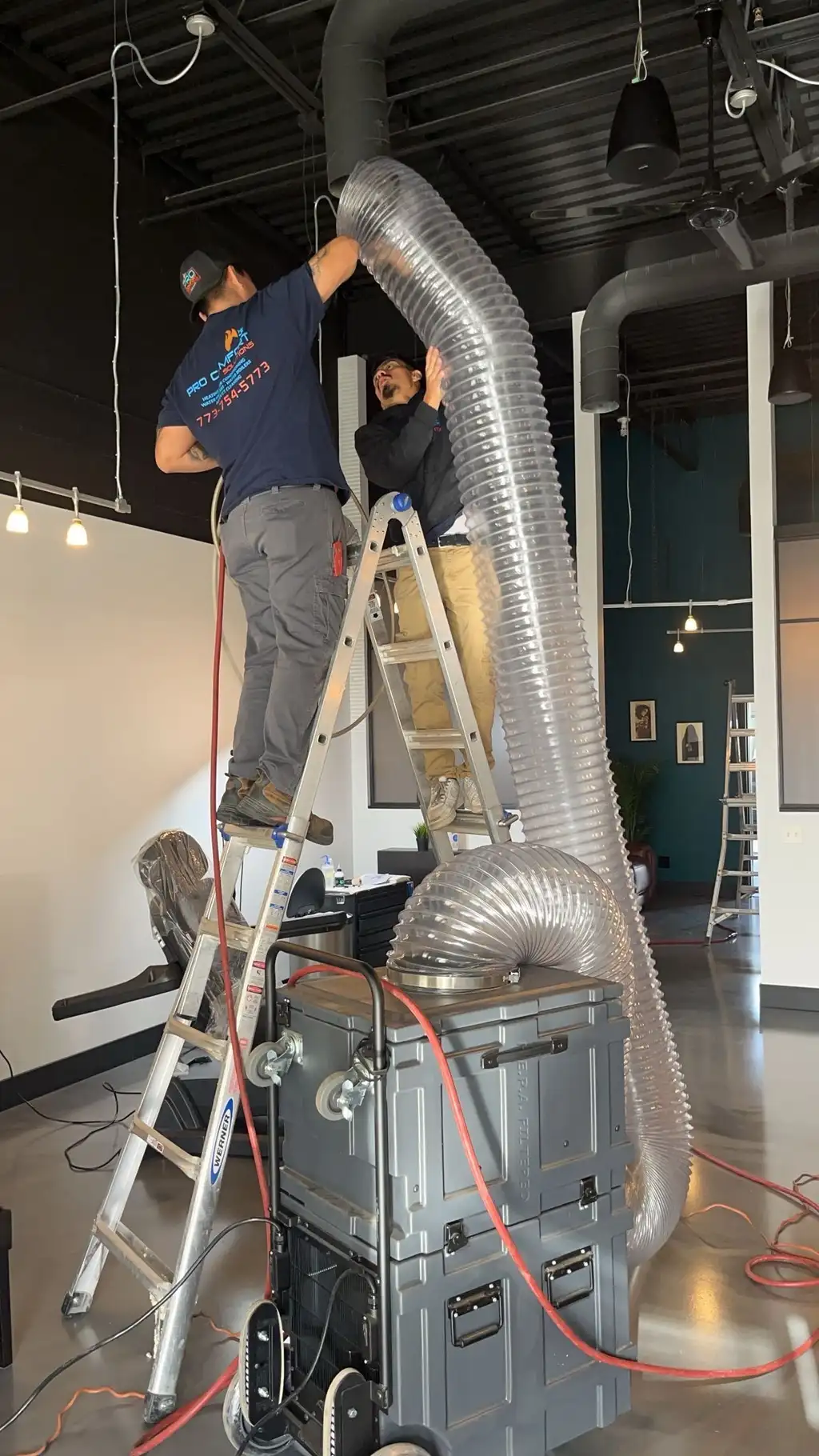 Clean ductwork installed by Pro Comfort Solutions during an air quality project