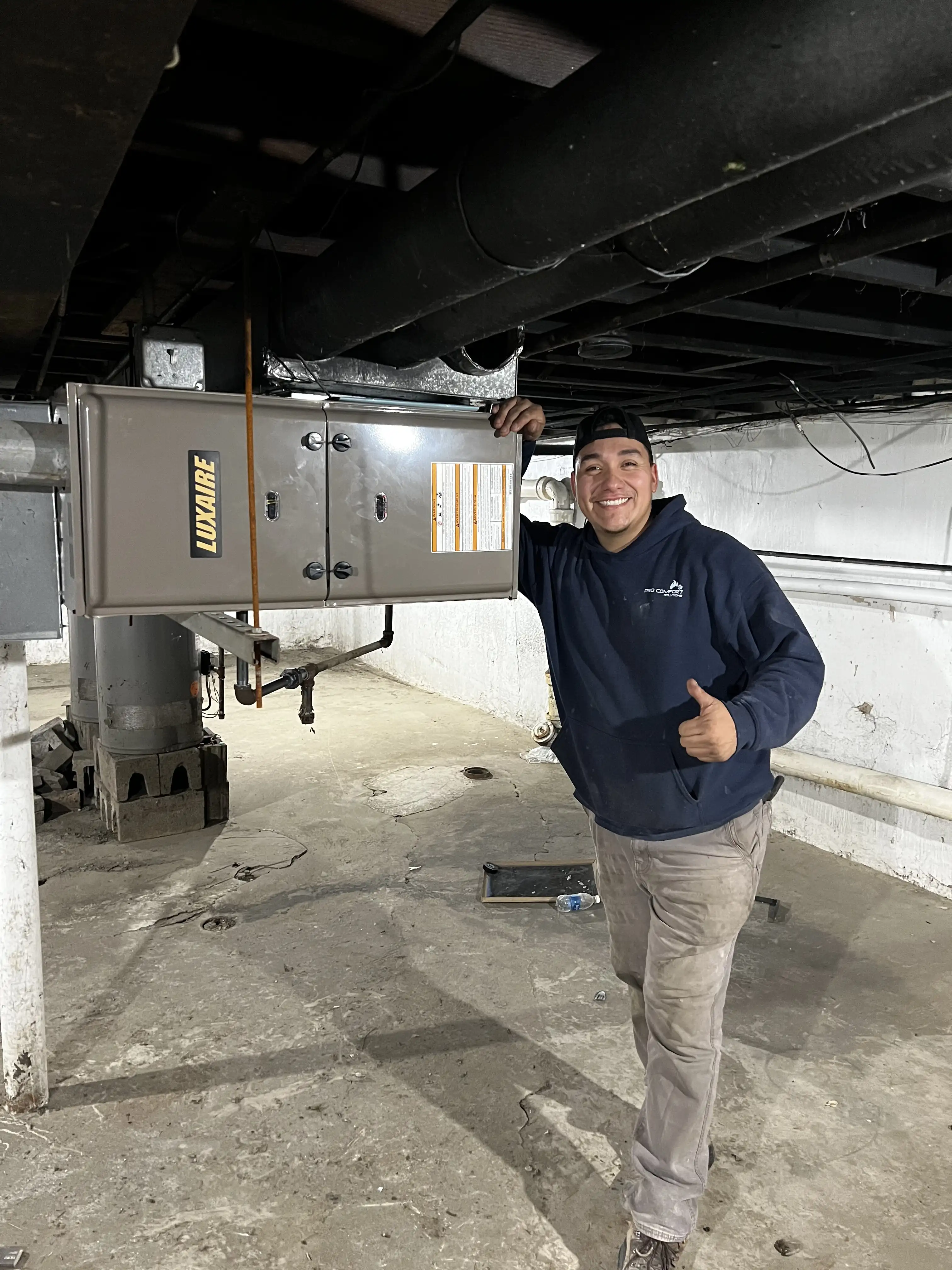 Pro Comfort Solutions technician on the job in Chicagoland