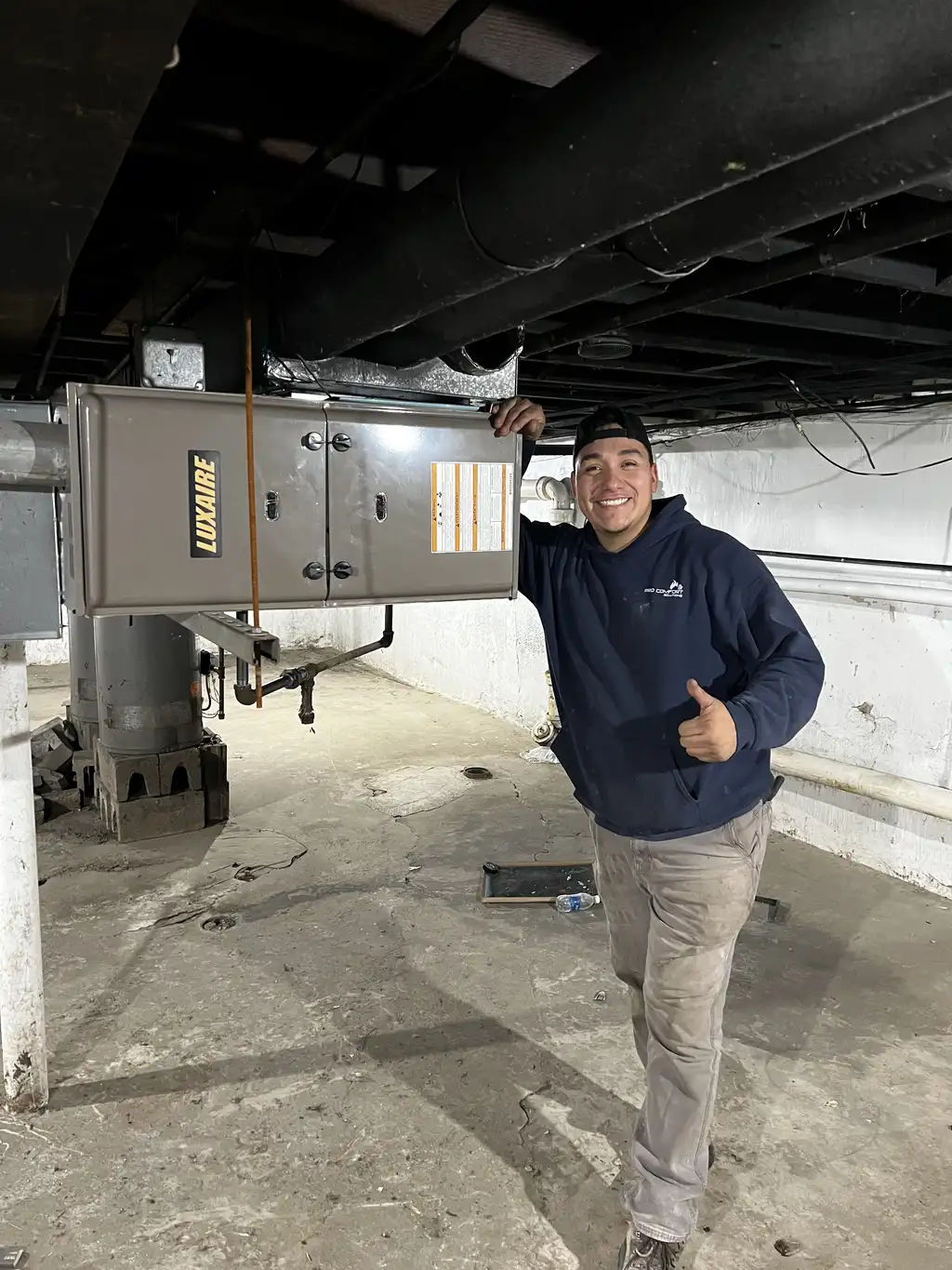 Pro Comfort Solutions technician on the job in Chicagoland